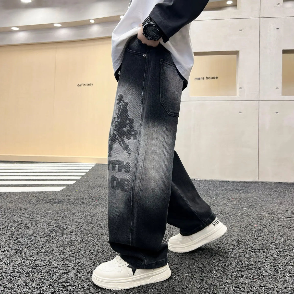 Boys' jeans, handsome and versatile, children's pants, casual boys' pants, street style fashion, spring and autumn seasons
