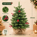 👉 Premium Weihnachtsbaum mit roten Beeren & naturgetreuen PE-Nadeln