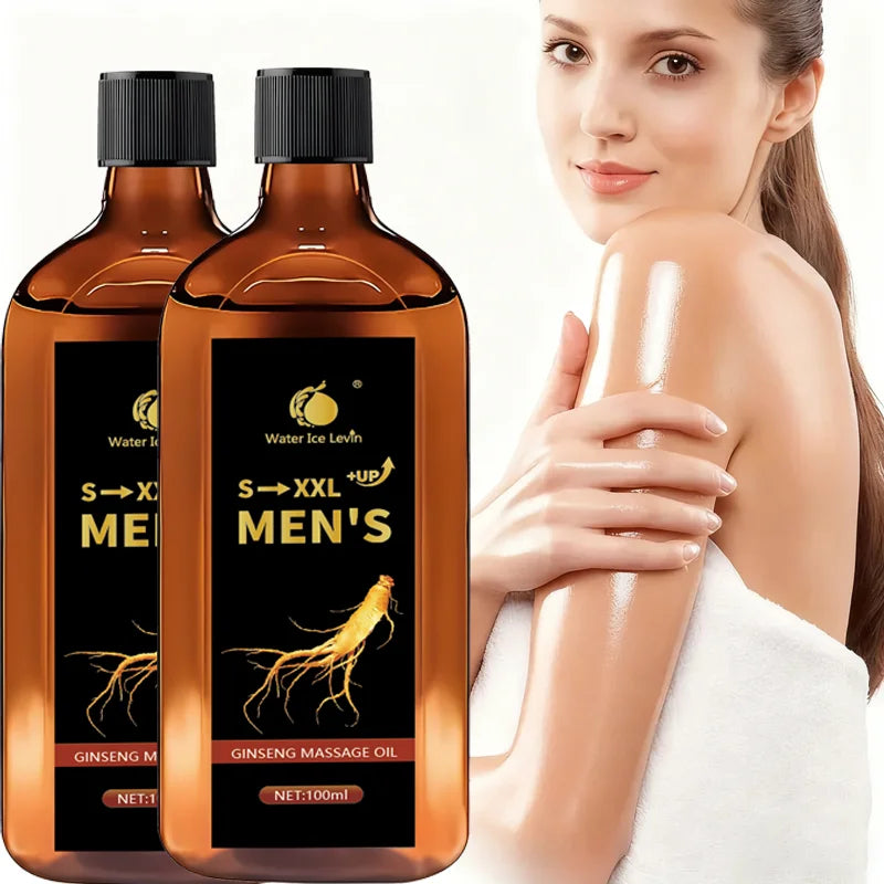 S-XXL +UP Men's Ginseng Massage Oil with Shea Butter - Hydrates & Firms Skin, Boosts Moisture