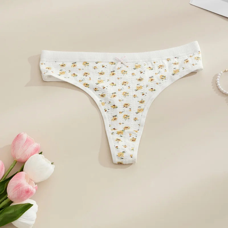 Cotton Girls Panties Cute Sexy Women Briefs Lady Thong BowKnot Underwear G String Female Lingerie