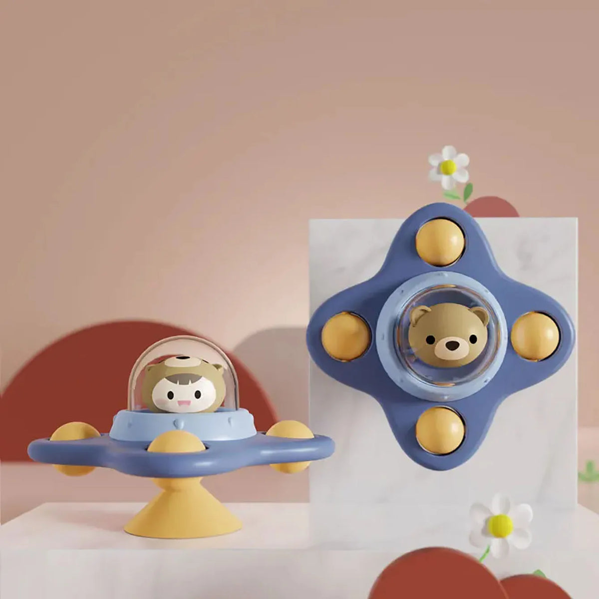 Baby-Beruhigungsspielzeug Cartoon-Flugzeug Beruhigungs-Baby-Artikel Baby-Bade-Spaß Sauger-Drehspielzeug Frühkindliche Bildung Tischspiele