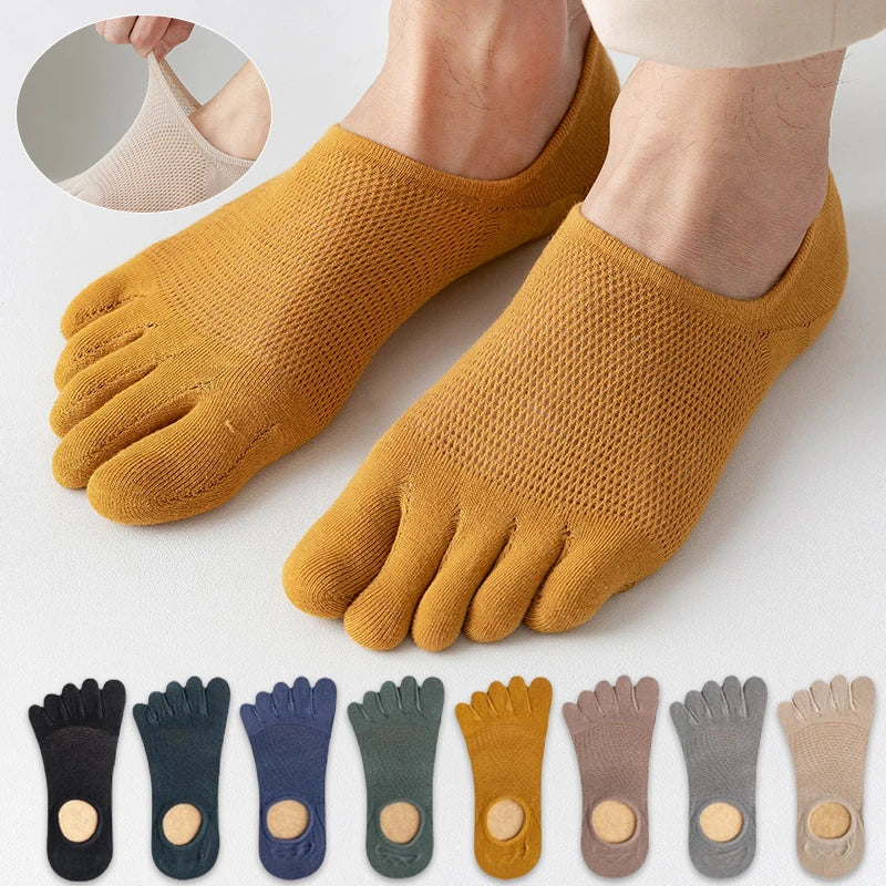 3 Pairs Lot Men's Socks Breathable Sweat Novelty Toe Fashion Casual Finger Boat Sock High Quality Sox For Male Comfortable