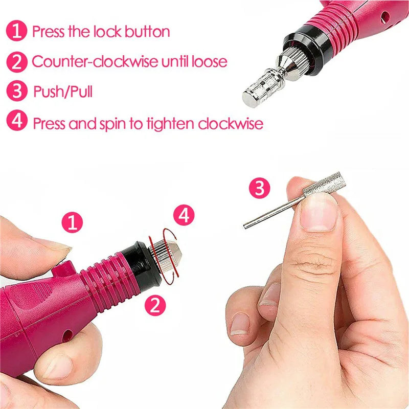 Manicure Set For Nail Accessories Kit Nail Drill Machine Set With UV LED Nail Dryer Lamp Manicure Sequins Multible Tools
