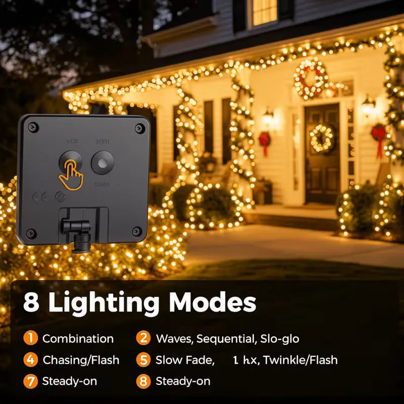 Solar String Lights Outdoor LED Solar Christmas Light 8 Modes Waterproof Fairy Lights for Garden Yard Party Xmas Tree Decor