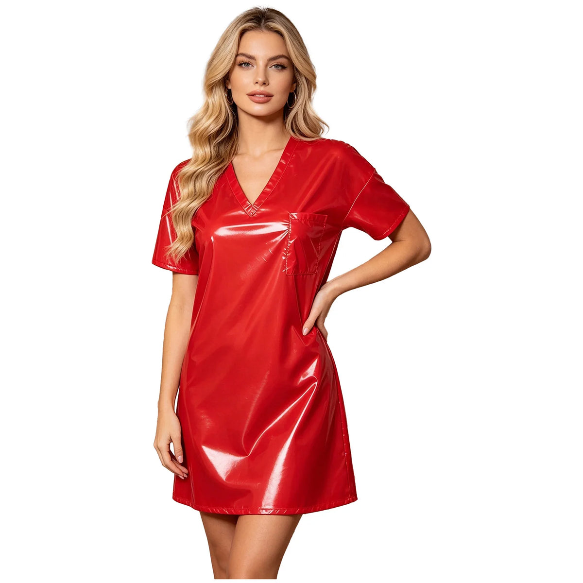 Women Outdoor-Homewear Dress Waterproof Short Robe Belt Half Sleeve Open Front Swimwear Cover Up Robe for Water Parties Bathrobe