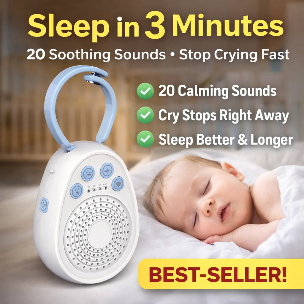 Weißes-Rauschen-Gerät für Babys, Einschlafen in 3 Minuten, 20 beruhigende Töne, tragbares USB-Mini-Schlafgerät für Neugeborene, Reisen & Kinderbett