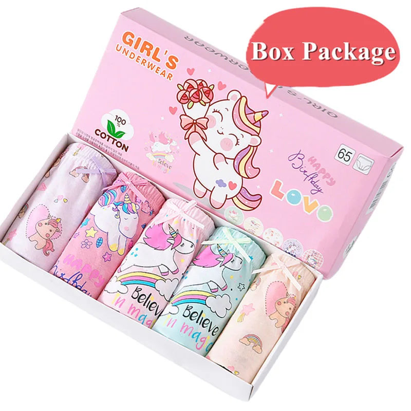 5 Pcs/Lot Cotton Girls Panties Cute Cat Cartoon Girls Underwear 3-13 Years Kids Underpants For Girl Child Panty Children Briefs