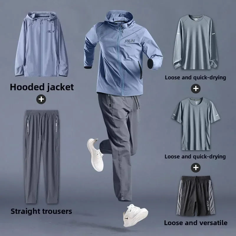 Men's Sportswear Set - Loose - Fit, Quick - Dry, Ideal for Fitness, Running, Gym & Outdoor Training