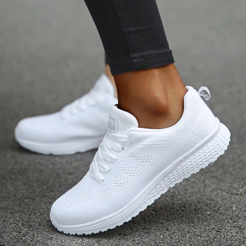 Woman Sneakers Shoes Fashion Lace Up Women's Sneakers Offers Solid Women's Sports Shoes Non-Slip Footwear Shoes For Women
