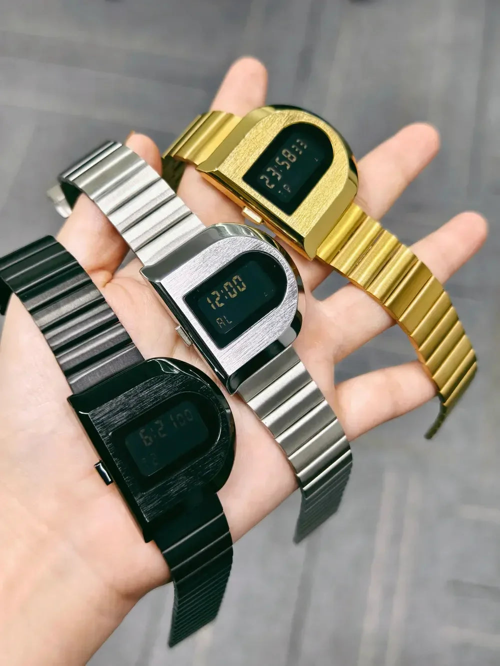 Luxury Digital Watch for Men Stainless Steel Waterproof Electronic Mens Wristwatches LED Display Sport Reloj Hombre