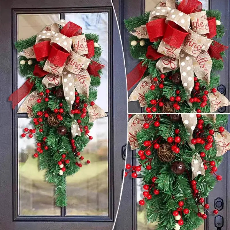 Luxus Weihnachtsgirlande & Invertierter Designer-Baum für die Tür