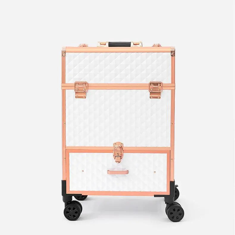 Professional makeup box with drawers, pull rods, nail embroidery toolbox