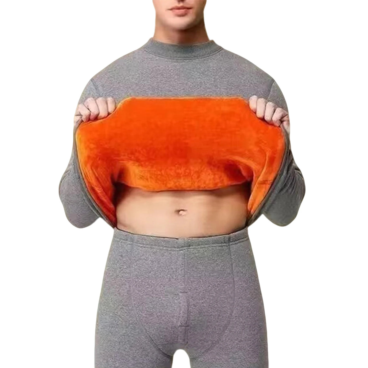 Men's Winter Thermal Underwear Set Thickened Fleece Warm Cozy Long Sleeve Tops and Pants Outdoor Travel Ski Warm Clothing Set