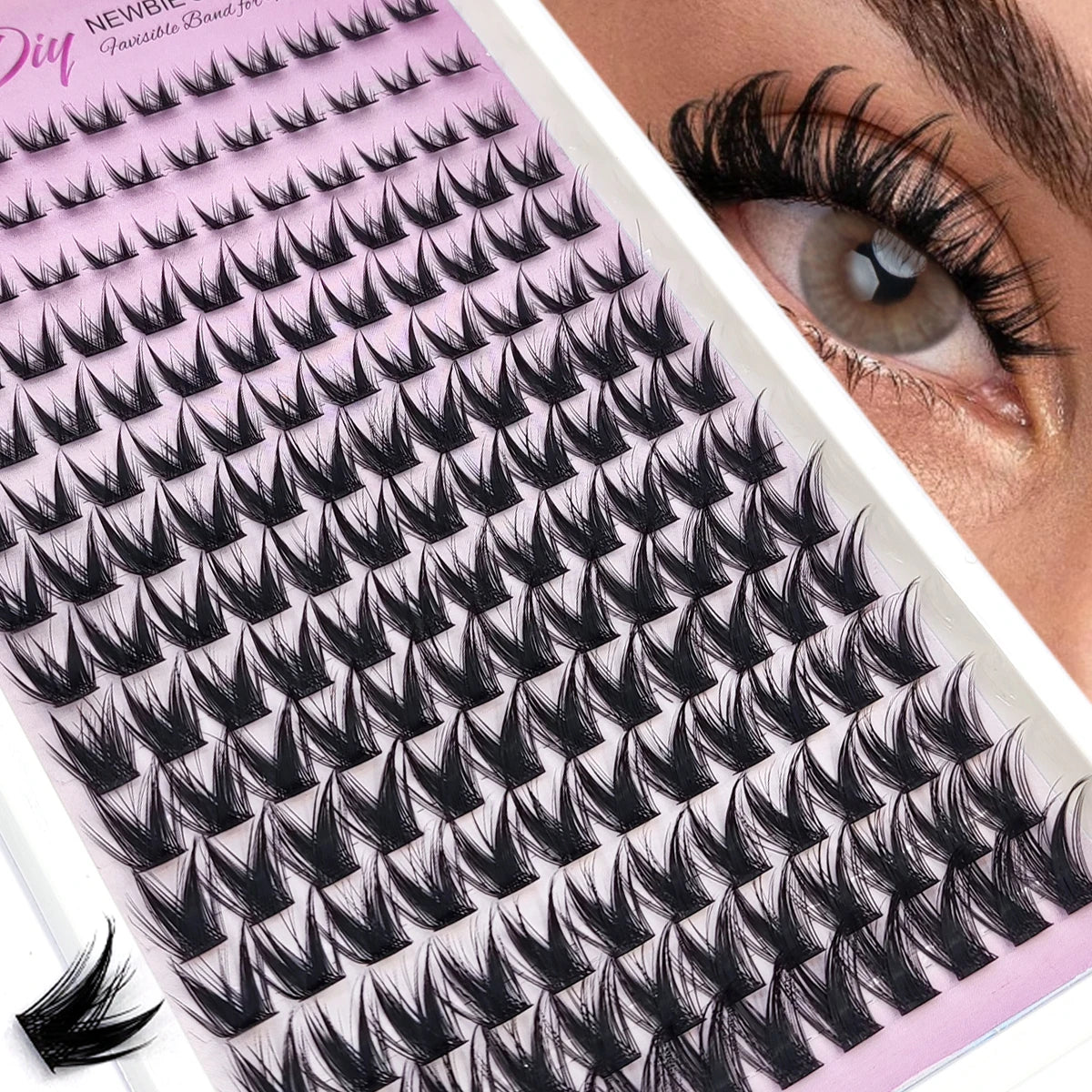 HBZGTLAD 15 Row Fairy Eyelash Cluster Manga Eyelash Cluster Transparent Spike Anime Eyelash Extension Makeup Tool Personal Manga