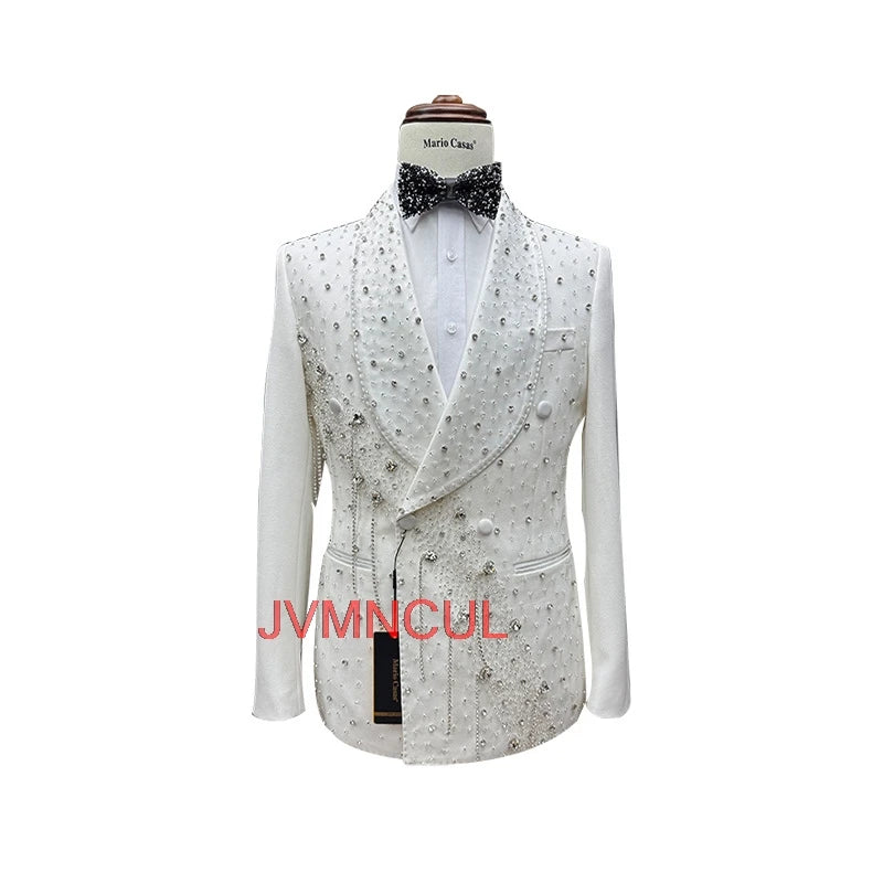 2026 Men's 2 Piece Suit Slim Fit Fashion Business Gentleman Style Wedding Formal Office Outfit Blazer Pants Set Elegant Wear