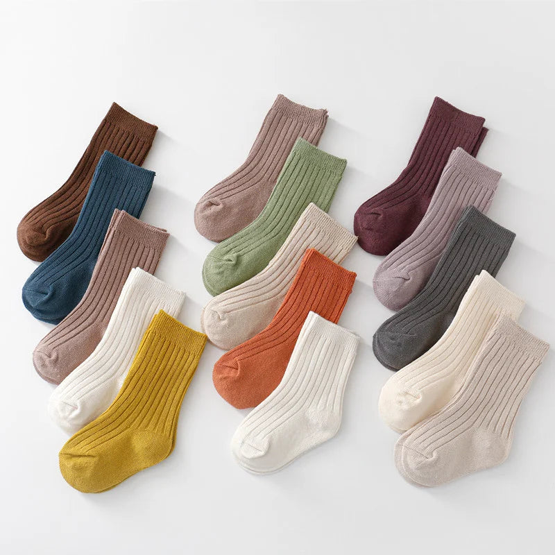 0-5Years 5Pairs/lot Baby Girls Boys Socks Cotton Soft Children's Socks Korean Style Socks For Girls Boys Spring Autumn Winter