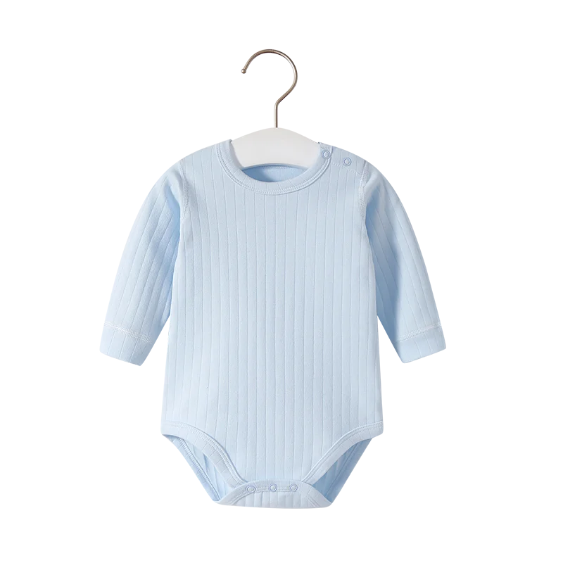 Soft Cotton Long-Sleeved Baby Bodysuit Seamless Sewing Baby Romper Newborn Clothes 0-24 months Solid Color Infant Jumpsuit