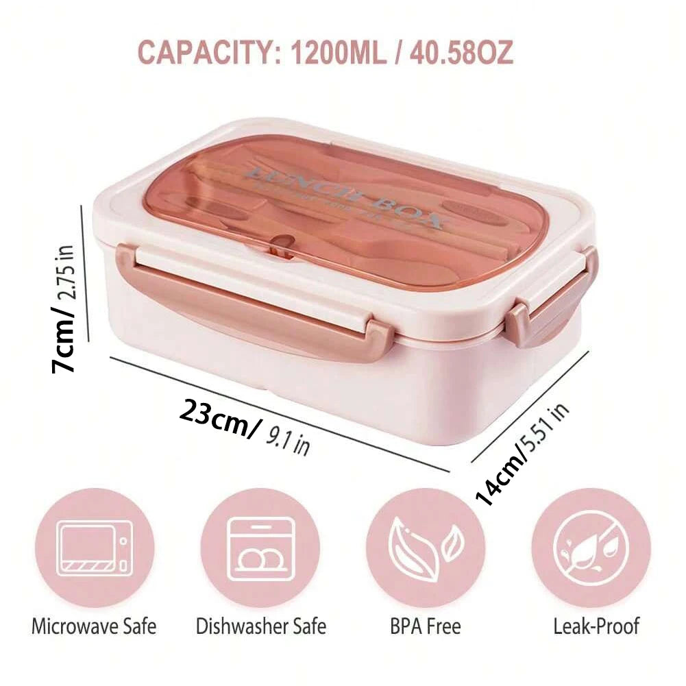 Bento Box Adult Lunch Box, Containers For Adults Men Women With 4 Compartments, Lunchable Food Container Back To School