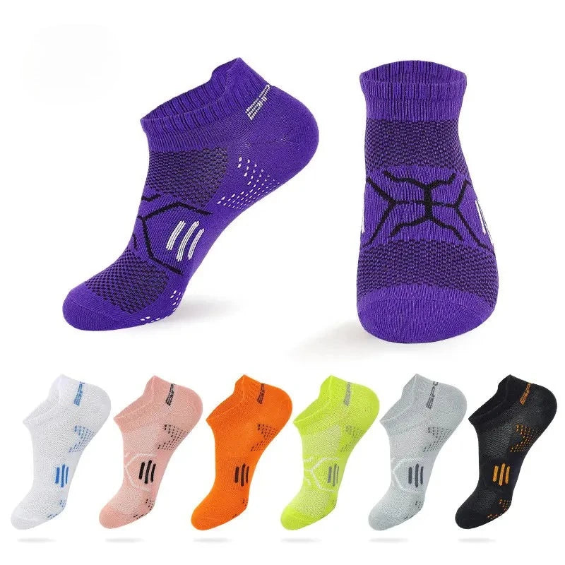 3Pairs/Lot Running Socks Men Woman Basketball Breathable Anti Slip Sport Fitness Cycling Walking Cotton Athletic No Sweat Sock