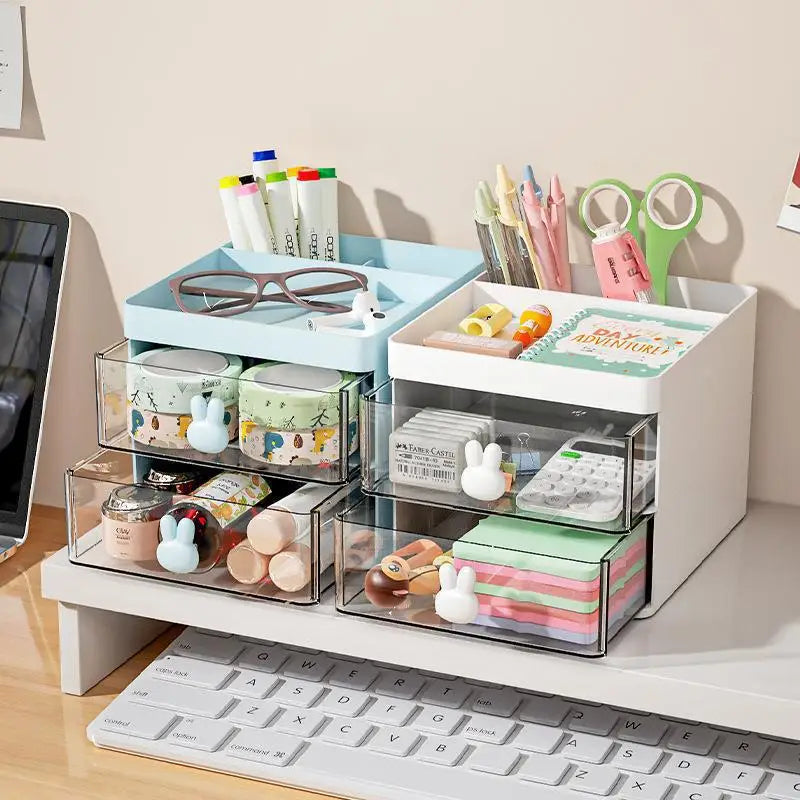 Mini Schreibtisch-Organizer mit Klarsicht-Schubladen