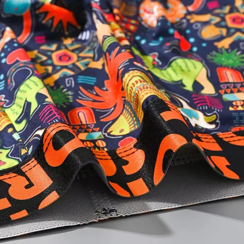 Boxer Briefs 3PCS Set Cartoon Graffiti Print Underwear Soft Breathable Male Shorts Fashion Casual Men Underpants Multi Patterns