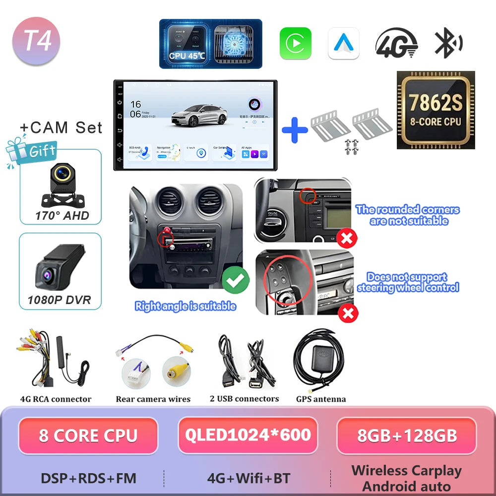 For Seat Ibiza 2000 2001 2002 2003 2004 2005 2006 2007 Android Car Radio Carplay Multimedia Player Video Auto Navigation Stereo