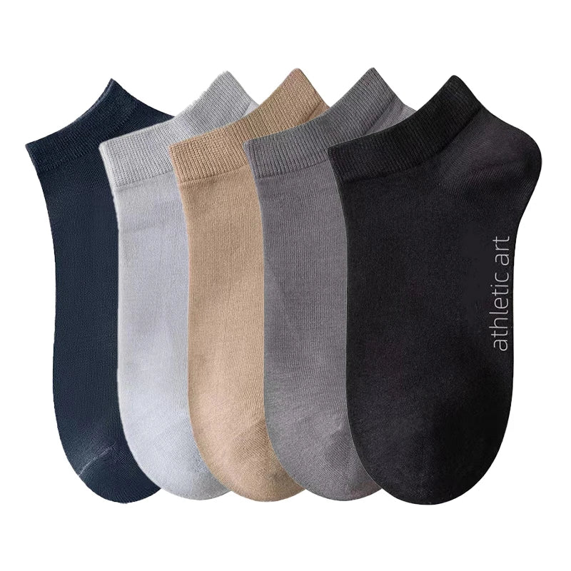 5 Pairs/Lot Men's Cotton Socks Low Tube Ankle Hot Selling New Spring Autumn Breathable Comfortable Simple Fashion Street Socks