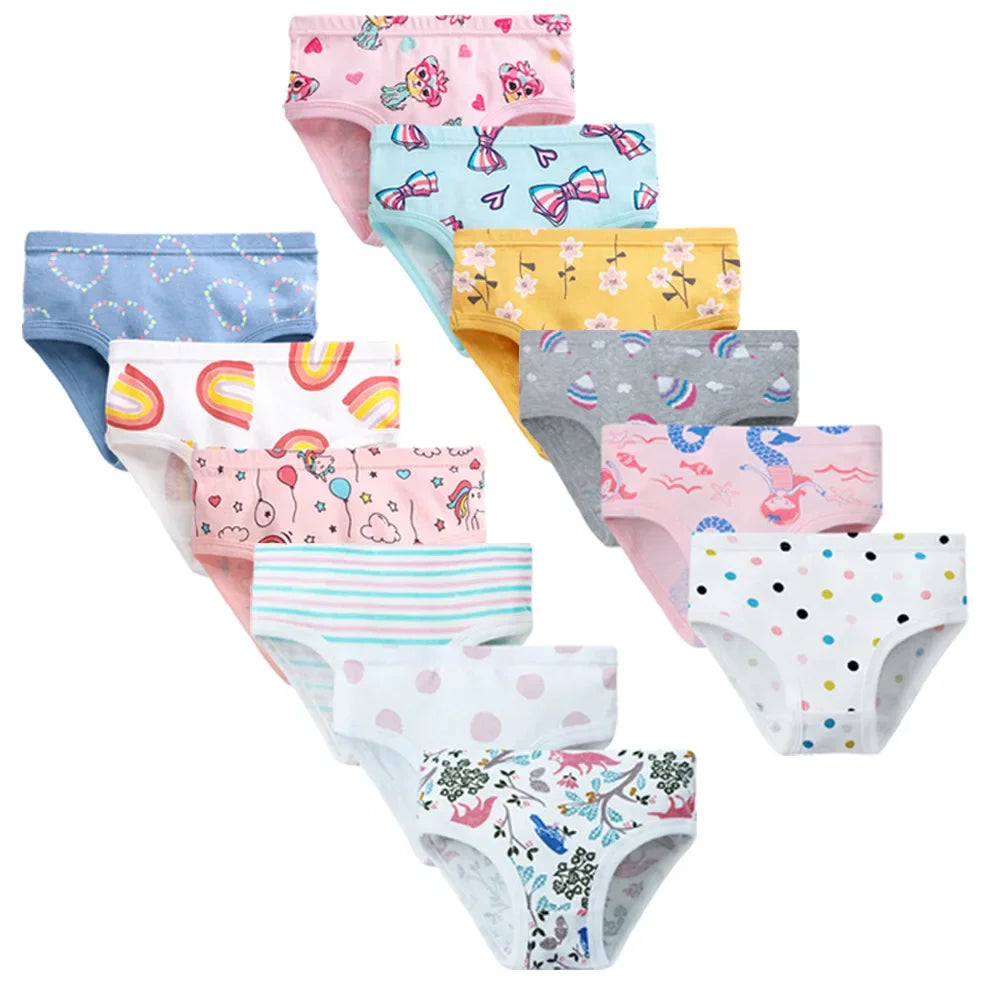 Baby Girls Panties 3pcs Per Pack Cotton Student Kids Cute Underwear Teen Panties Young Puberty Girls Underpant