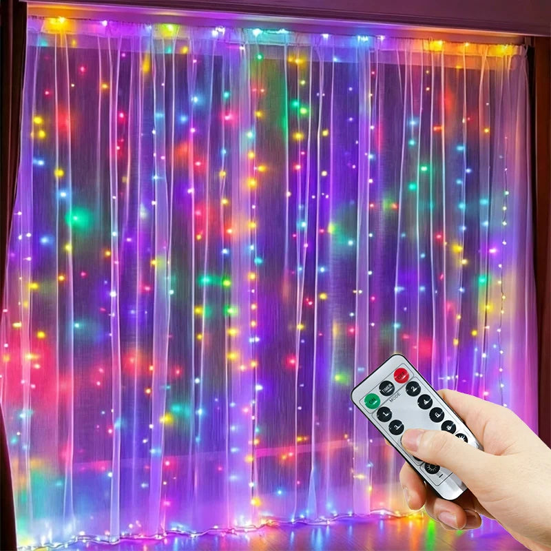 Weihnachtslichtervorhang – USB-betrieben mit 8 Lichtmodi