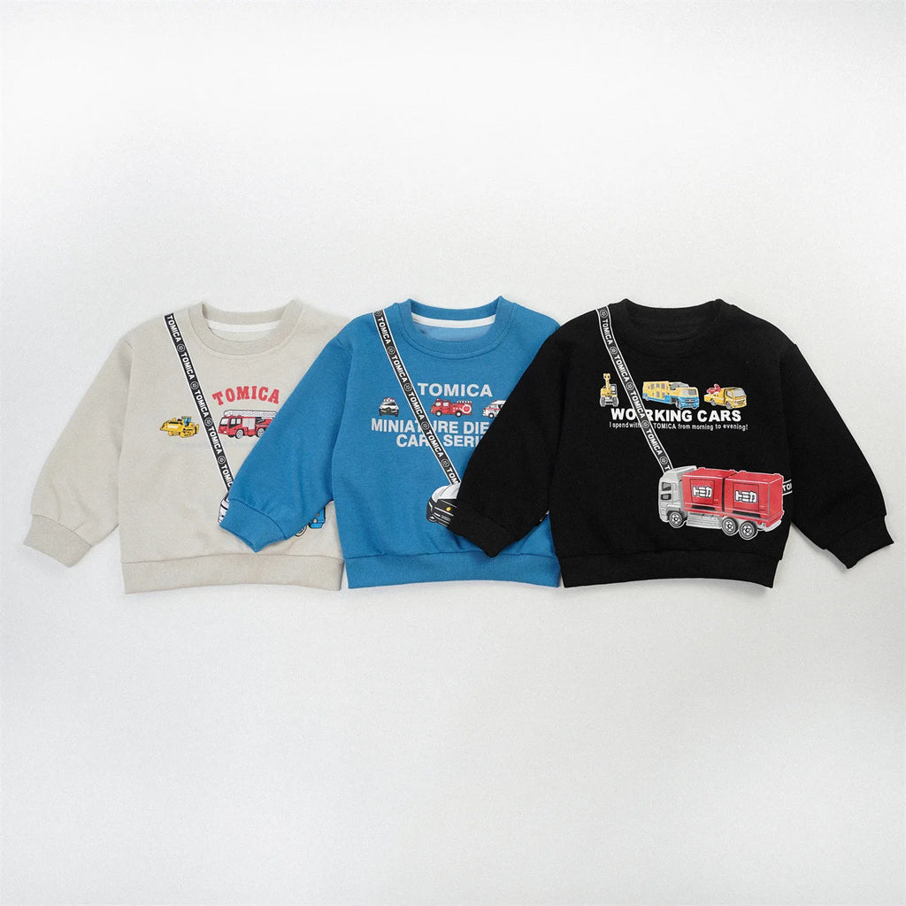 Kids Car Graphic Boy Pullover Hoodie Sweatshirt for Boys Fall Letter Print Top Japanese Cartoon Casual Outwear for