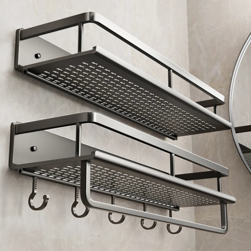 Bathroom Rack Bathroom Shelf Toilet Space Aluminum Hanging Rack Bathroom Organizer Hang on the Wall