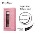 DeceMars Brown Matte Ellipse Flat Eyelash Extension - Lightweight Individual Lashes with Soft Tips for Natural Native
