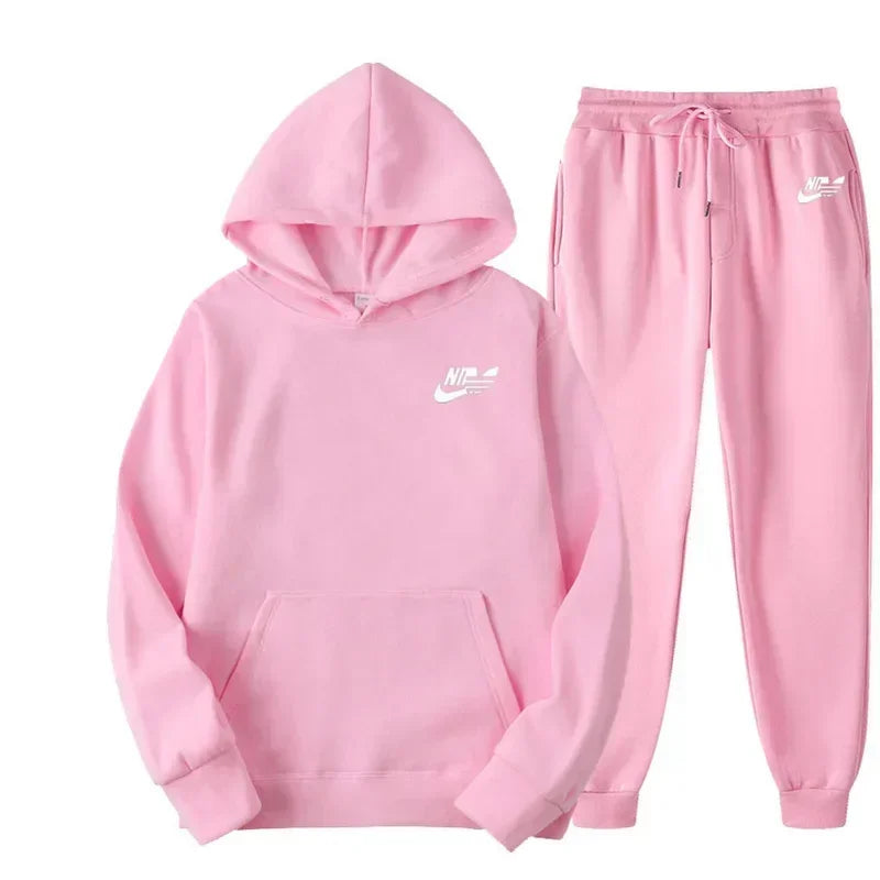 Men's Casual Two Piece Set Sweatshirts Streetwear Fashion Print Sports Suit Spring Autumn Unisex Comfortable Los Style