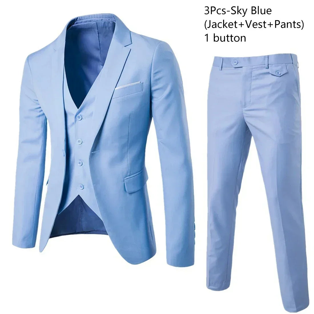 Elegant Suits For Men 3 Pieces 2 Set Fashion Classic Casual Full Jackets Vest Pants Blazers Outfit 2026 Formal Costume