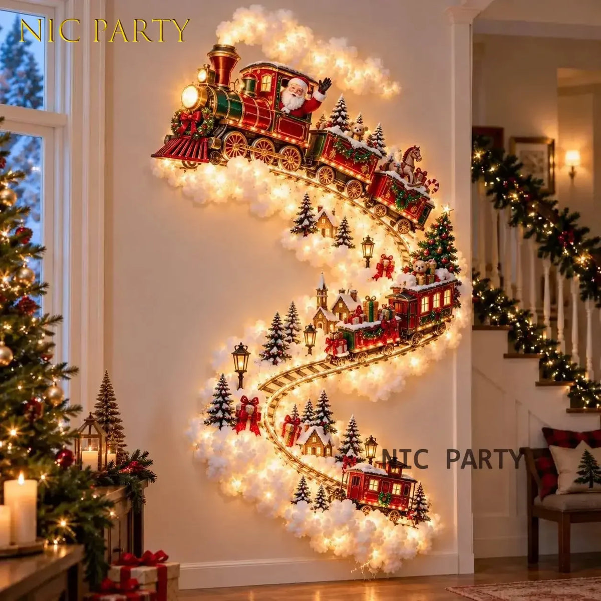 Leuchtende Weihnachts-Wanddekoration – Magische LED-Festbeleuchtung