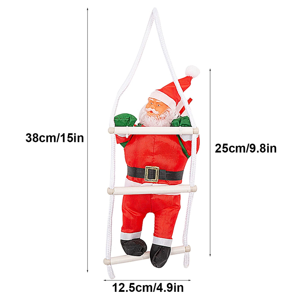 Kletternder Weihnachtsmann am Seil – Lustige Weihnachtsdekoration
