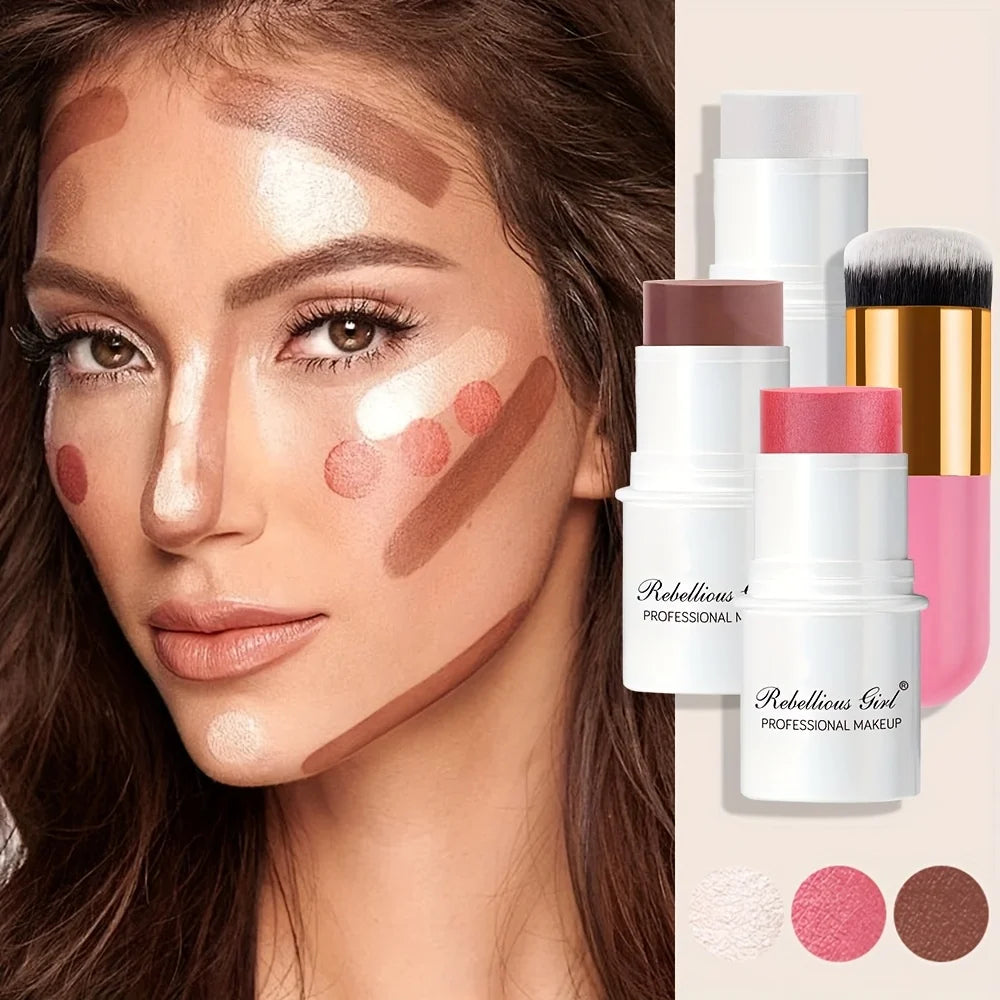 9Pcs All In One Makeup Kit 40 Colors Eyeshadow 15 Shade Lip Palette Blush Stick Mascara Makeup Brushes Lip Brush Full Face Cosme