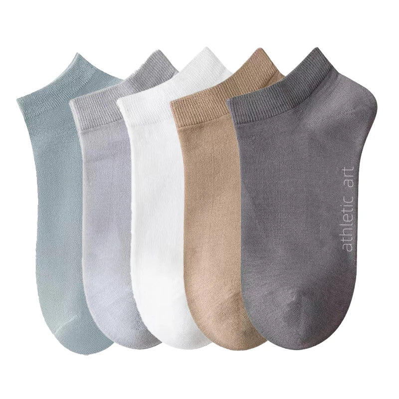 5 Pairs/Lot Men's Cotton Socks Low Tube Ankle Hot Selling New Spring Autumn Breathable Comfortable Simple Fashion Street Socks