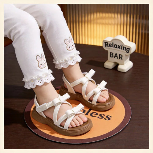 1-10Y Baby Girls Sandals Summer Children's New Cool Fashion Princess Cute Versatile Shoes for Students Flat Sandal Casual Shoe