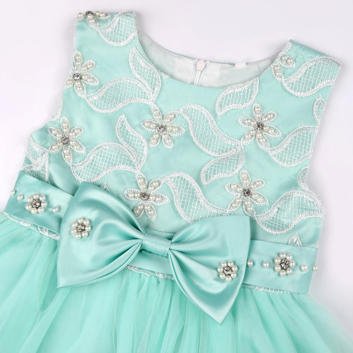 Princess Party Dress for Girls European American Embroidery Lace Net Gauze Flower Child Dress Elegant Frock with Puffy Sleeves