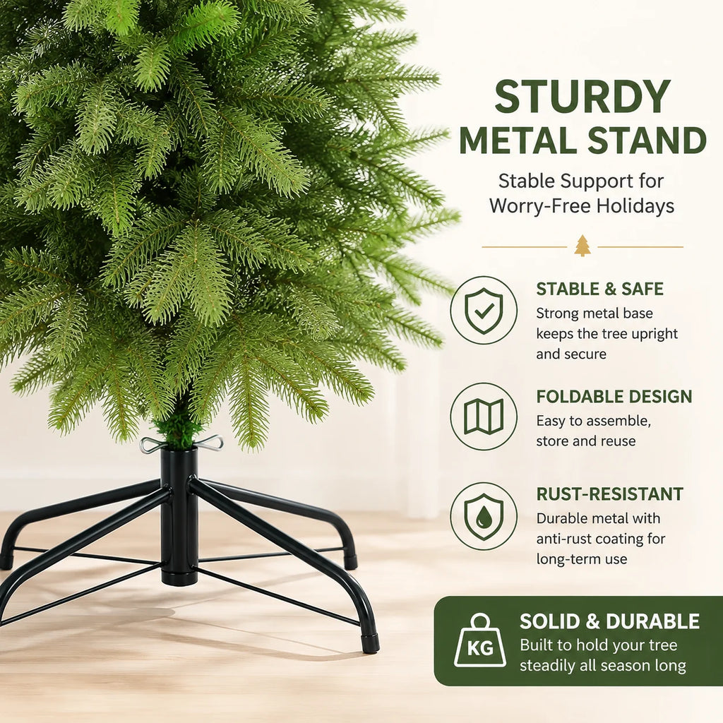 👉 Königlicher Full-PE Weihnachtsbaum – 100% Real-Touch Luxus