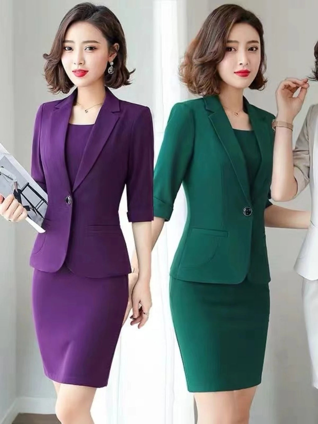 Professioneller Hosenanzug für Damen in großen Größen, zweiteiliges Set für Frühling und Herbst, figurbetonte, modische Businesskleidung mit hoch taillierter Hose