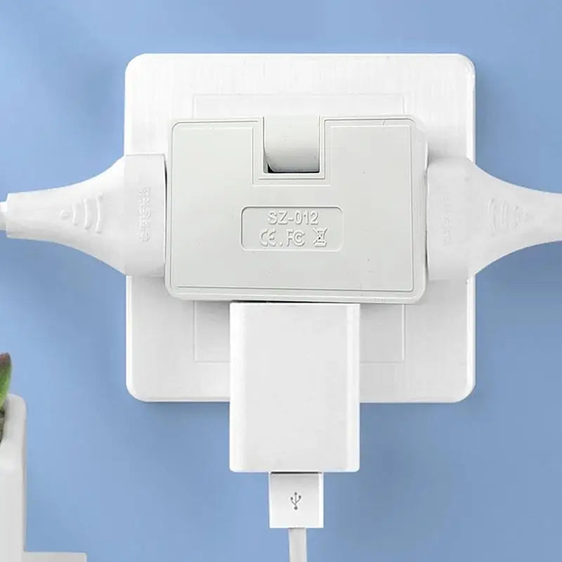 3 Way Flat Wall Outlet Extender Portable 180-Degree Rotating Wall Outlet Extender Electrical Adapters Plug Adapter Fire