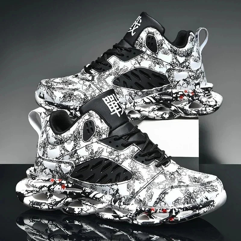 Chunky Male Sneakers Platform Men Shoes Trend Breathable Casual Shoes Light Running Shoes for Men 2025 New Print Tenis Masculino