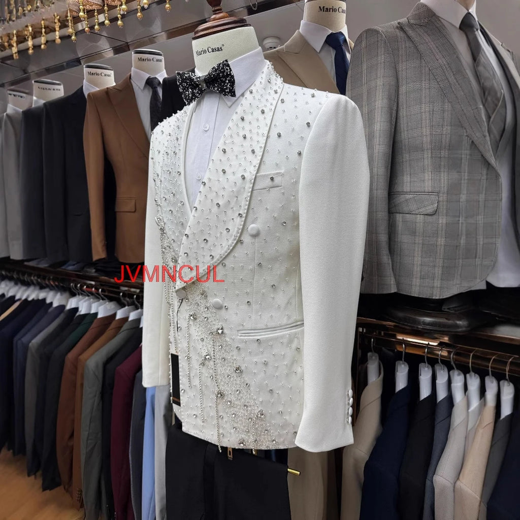2026 Men's 2 Piece Suit Slim Fit Fashion Business Gentleman Style Wedding Formal Office Outfit Blazer Pants Set Elegant Wear
