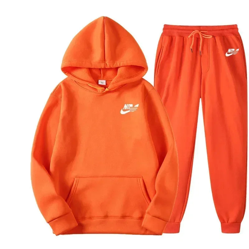 Men's Casual Two Piece Set Sweatshirts Streetwear Fashion Print Sports Suit Spring Autumn Unisex Comfortable Los Style