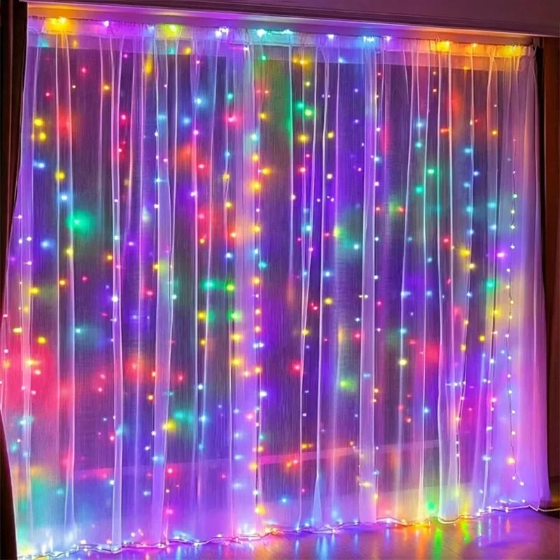 Weihnachtslichtervorhang – USB-betrieben mit 8 Lichtmodi