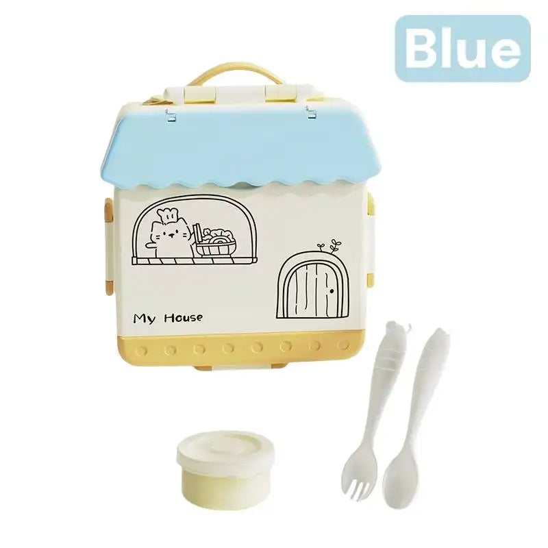 Bento Box for Kids - Insulated Bento Lunch Box with Leak Proof Vacuum Insulated Food Jar - 4 Compartments Outdoor Tableware