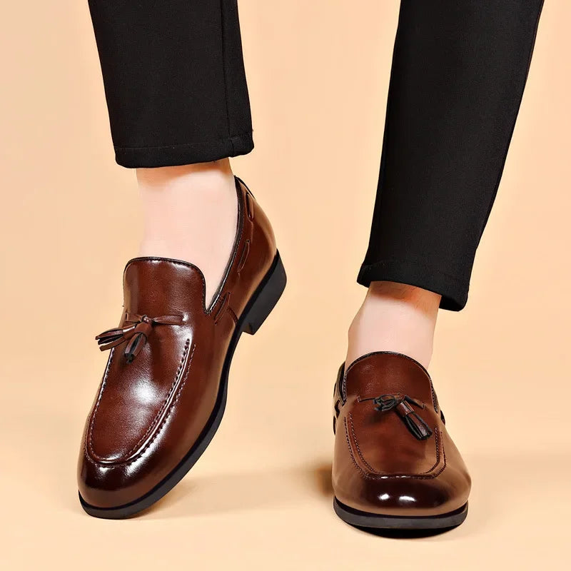 Men's Dress Shoes New Pu Leather Fashion Shoe for Men Large Size Business Formal Casual Shoes Slip on Wedding Lace-up Men Shoes