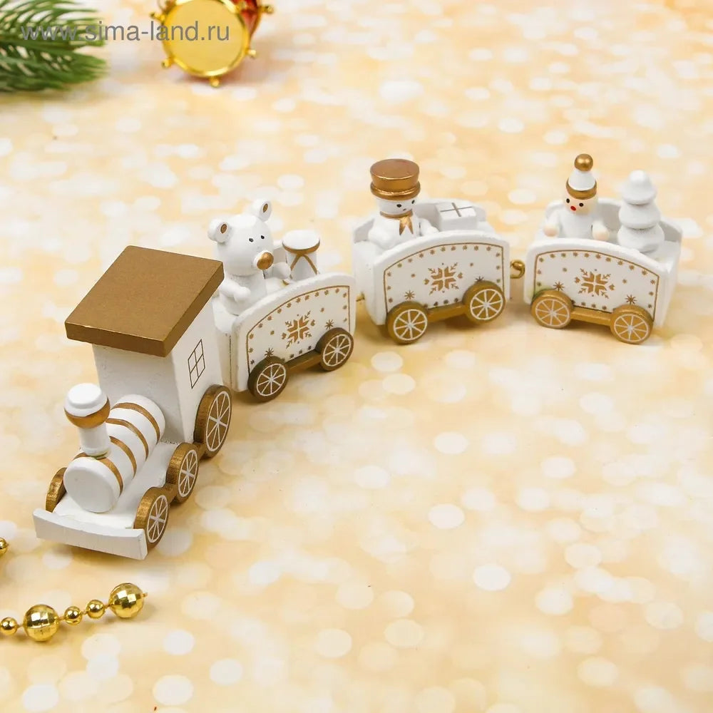 Mini-Weihnachtszug aus Holz – Süße Tischdekoration für Zuhause